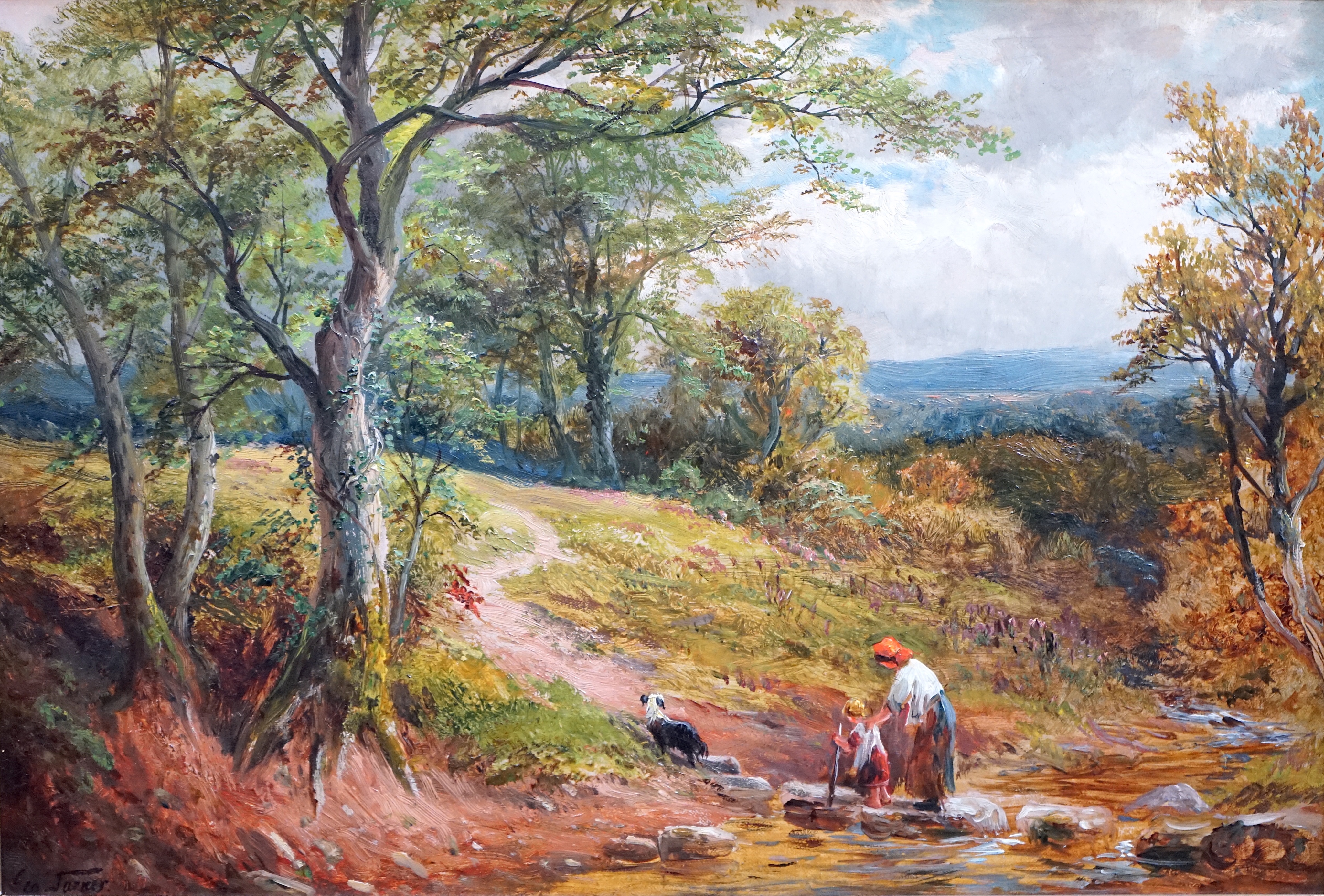 George Turner (1843-1910), 'The Nearest Way Home', oil on canvas, 34 x 50cm